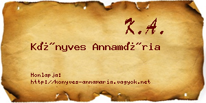 Könyves Annamária névjegykártya
