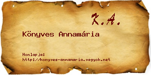 Könyves Annamária névjegykártya