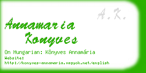 annamaria konyves business card