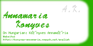 annamaria konyves business card